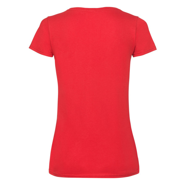 Fruit of the Loom Dam/Dam Valueweight V Neck Lady Fit T-S Red 14 UK