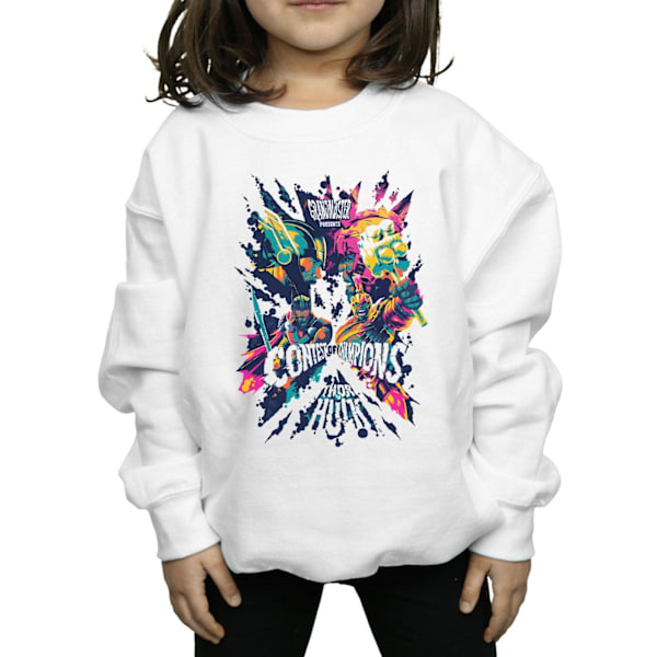 Marvel Girls Thor Ragnarok Grandmaster Presents Sweatshirt 5-6 White 5-6 Years