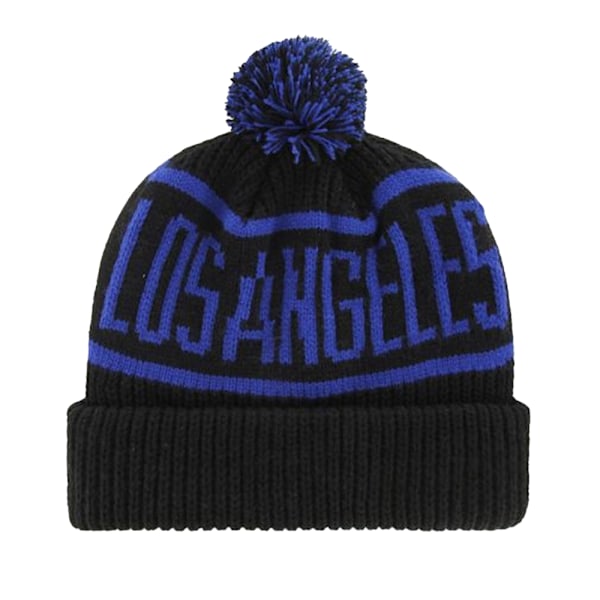 LA Dodgers Calgary MLB 47 Stickad Mössa med Uppvikt Kant och Tofs One Size Blå Blue/Black One Size