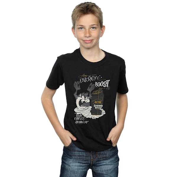 Looney Tunes Boys Taz Energy Boost T-shirt 7-8 år Svart Black 7-8 Years