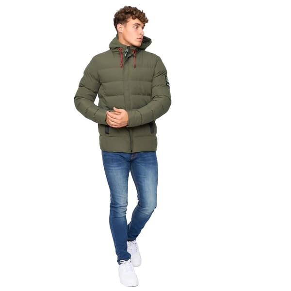 Crosshatch Herr Kampleys Embosserad Vadderad Jacka M Oliv Olive M