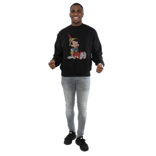 Pinocchio Herr Klassisk Bomullströja M Svart Black M