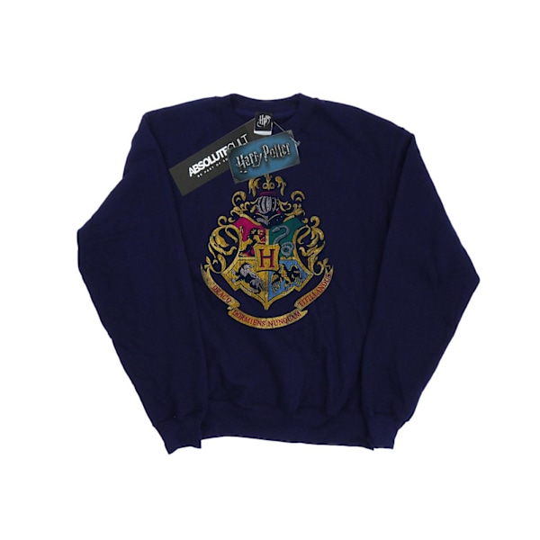 Harry Potter Dam/Damer Hogwarts Distressed Crest Sweatshirt Deep Navy M