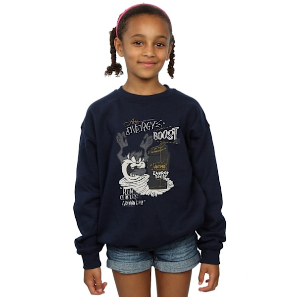 Looney Tunes Girls Taz Energy Boost Sweatshirt 5-6 år Marinblå B Navy Blue 5-6 Years