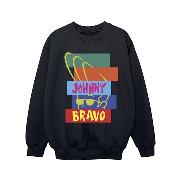 Johnny Bravo Girls Rectangle Pop Art Sweatshirt 7-8 år Svart Black 7-8 Years