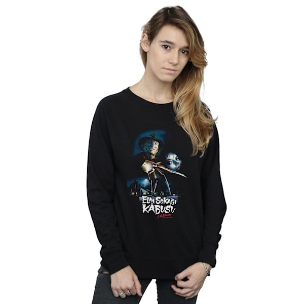 A Nightmare On Elm Street Dam/Kvinnors Turkisk Filmaffisch Sweatshirt XL Svart Black XL