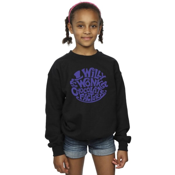 Willy Wonka & The Chocolate Factory Girls Typed Logo Sweatshirt Black 5-6 Years