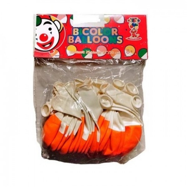 Globos latexballonger (paket med 25) One Size Orange/Vit Orange/White One Size