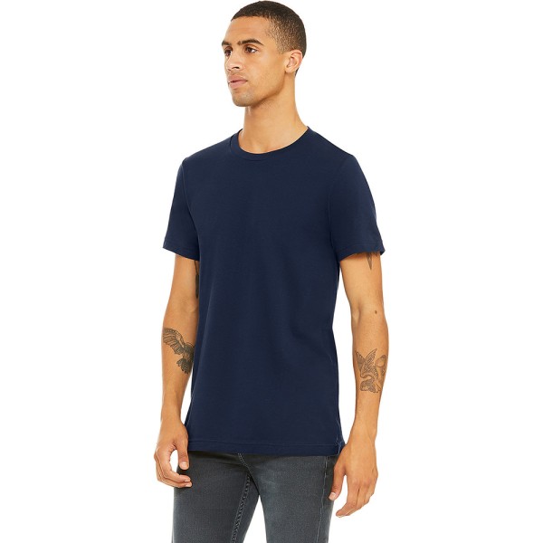 Canvas unisex jersey T-shirt med rund hals / kortärmad herr T-Sh Navy Blue L