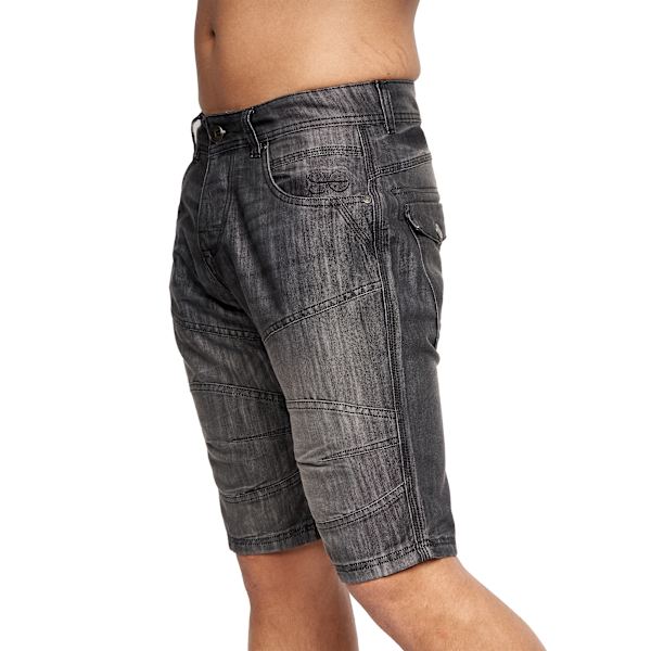Crosshatch Winston MVE Denim Shorts 30R Black Wash för män Black Wash 30R