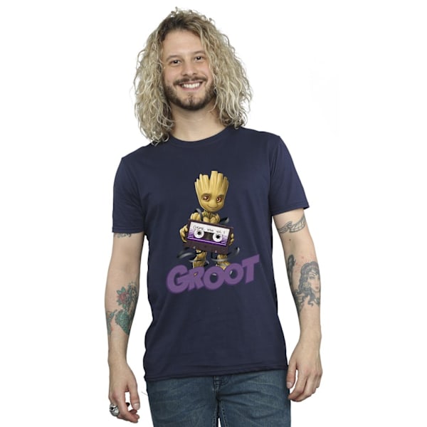 Guardians Of The Galaxy Herr Groot Kassett T-shirt M Marinblå Navy Blue M