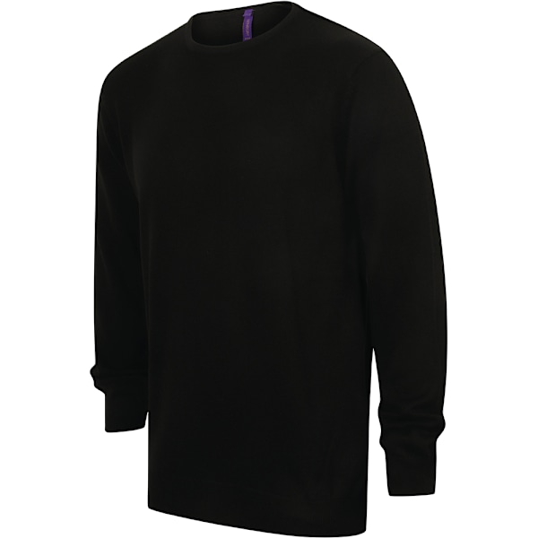 Henbury Herr Crew Neck 12 Gauge Fint Stickat Tröja / Sweatshirt M Black M