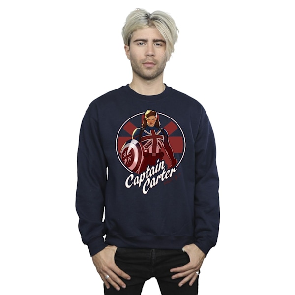 Marvel Mens What If Captain Carter Sweatshirt XL Marinblå Navy Blue XL