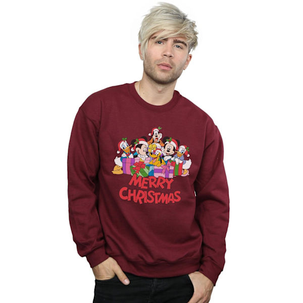 Disney Herr Mickey Mouse Och Vänner Jultröja M Bur Burgundy M