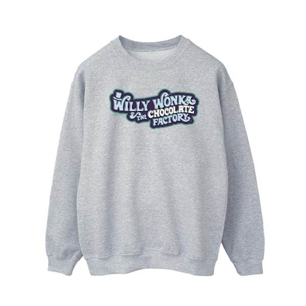 Willy Wonka Herr Chokladfabrik Logotyp Sweatshirt XL Sports Grå Sports Grey XL