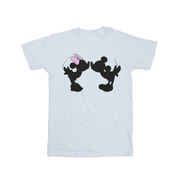 Disney Girls Mickey Minnie Kiss Silhouette Bomull T-shirt 5-6 år White 5-6 Years