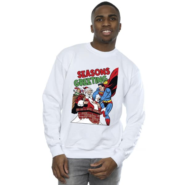 DC Comics Superman Santa Comic Sweatshirt XXL Vit White XXL