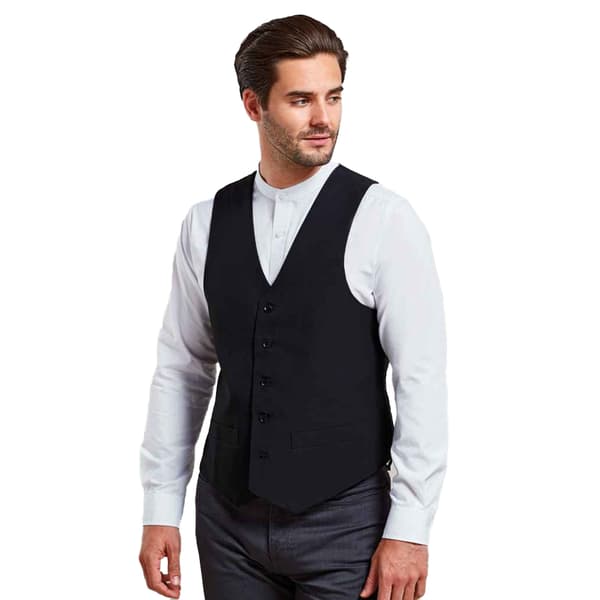 Premier Herrfodrad Polyesterväst / Catering / Bar Kläder 5X Black 5XL
