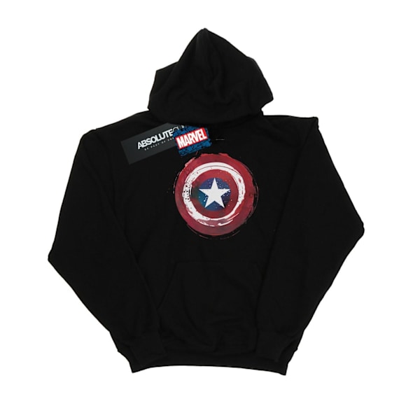 Marvel Boys Captain America Splatter Shield Hoodie 9-11 år B Black 9-11 Years