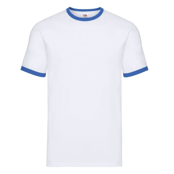 Fruit of the Loom Unisex Vuxen Ringer T-shirt S Vit/Royal Blu White/Royal Blue S