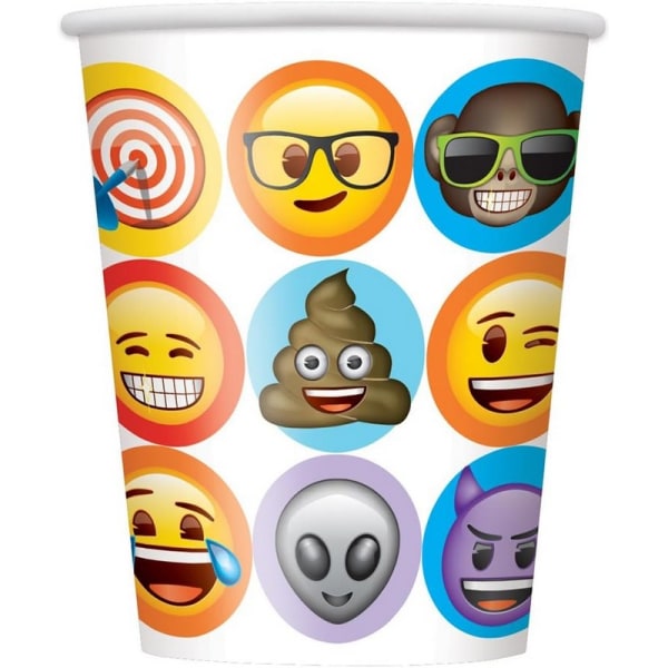 Unik festpapper Emoji Celebration Party Cup (paket med 8) En White/Multicoloured One Size