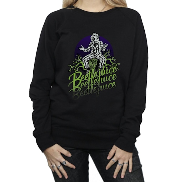 Beetlejuice Dam/Damer Blekt Pose Sweatshirt S Svart Black S