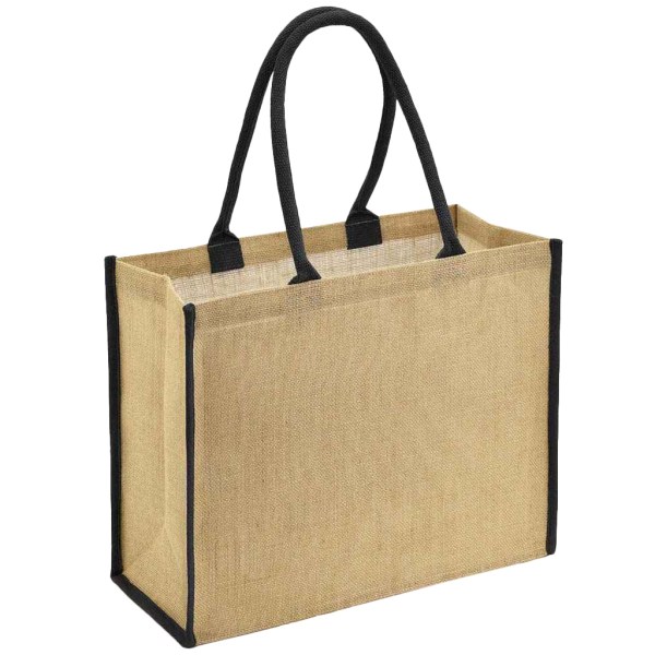 Brand Lab Tipped Jute Shopper One Size Natural/Svart Natural/Black One Size