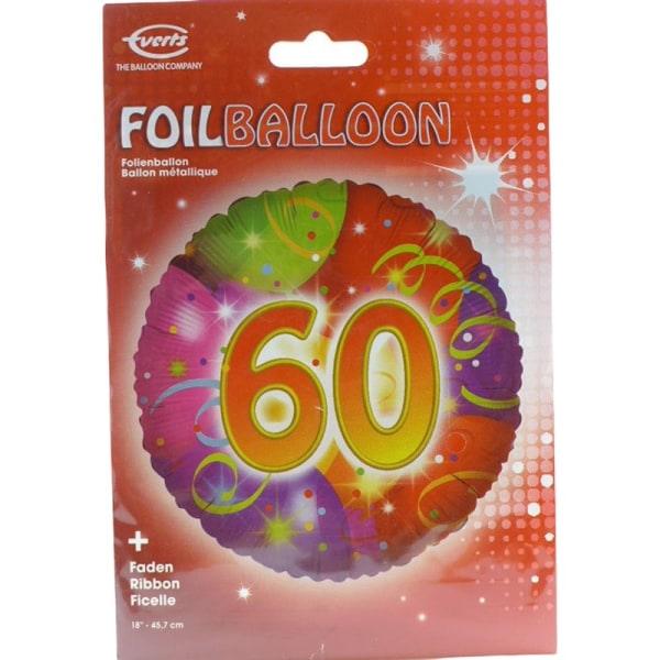 Spot on gåvor printed 60-års födelsedag folieballong One Size Multi Multicoloured One Size