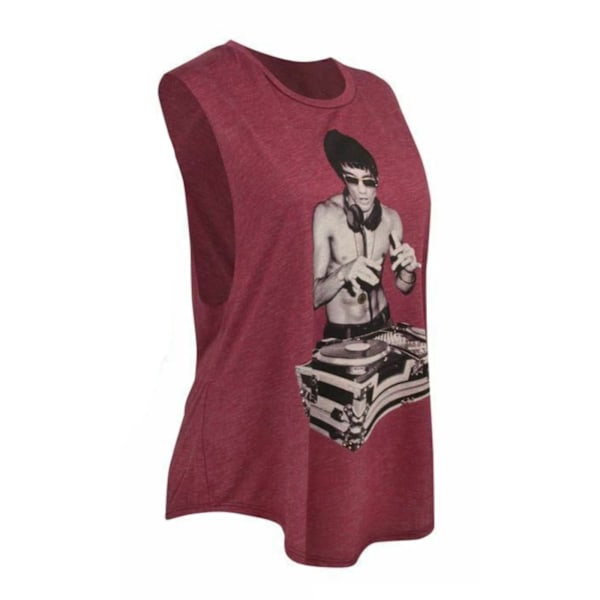 BNA78 Dam/Dam Gung Fu Scratch Bruce Lee Tank Top L Röd Red L