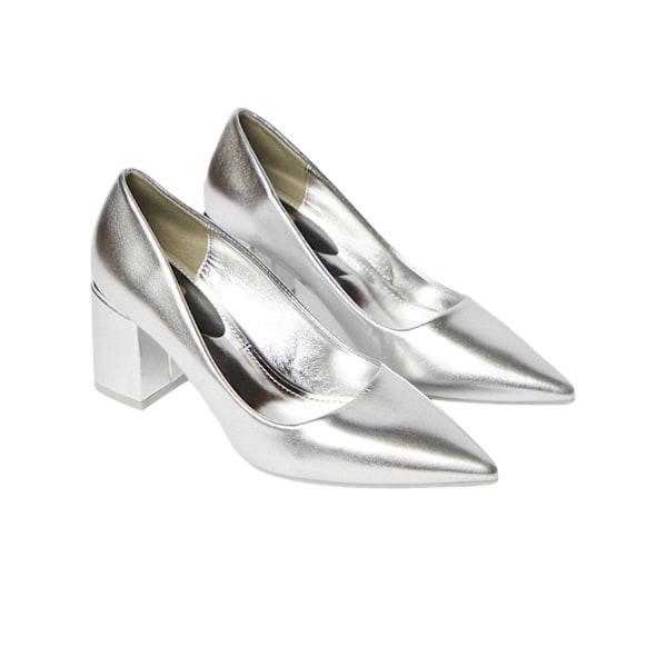 Dorothy Perkins Dam/Kvinnor Baden Metallic Detalj Medium Block Silver 8 UK