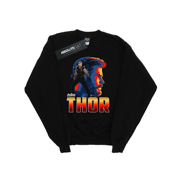 Marvel Girls Avengers Infinity War Thor Karaktär Sweatshirt 5- Black 5-6 Years