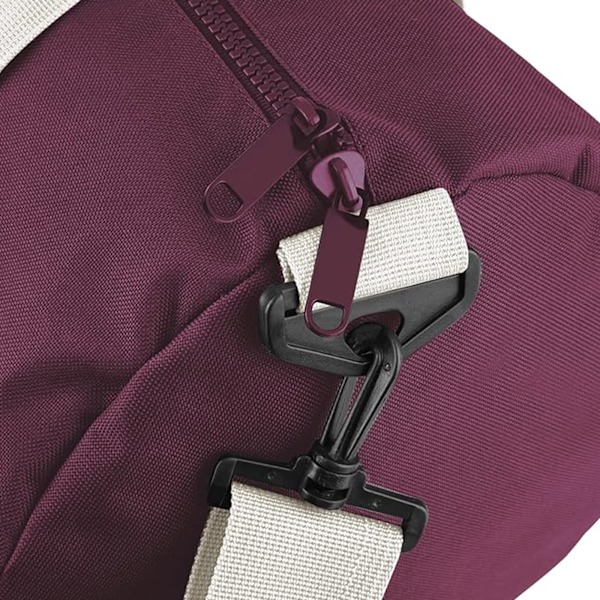Bagbase Plain Varsity Barrel / Duffel Bag (20 Liter) (Pack av Burgundy/Off White One Size