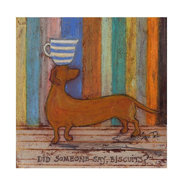 Sam Toft Did Someone Say Biscuits Pappersutskrift 40cm x 40cm Multi Multicoloured 40cm x 40cm