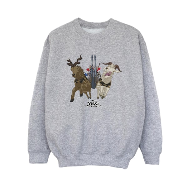 Marvel Boys Thor Love And Thunder Viking Ship Sweatshirt 3-4 år Sports Grey 3-4 Years