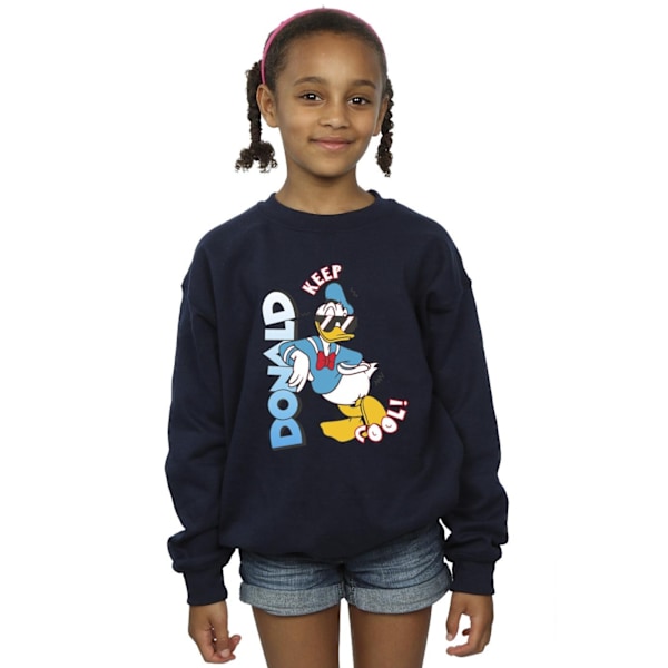 Disney Girls Donald Duck Cool Sweatshirt 3-4 år Marinblå Navy Blue 3-4 Years