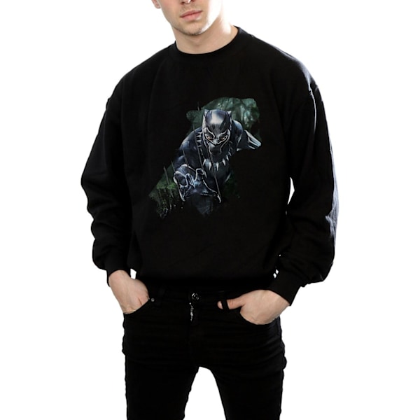 Marvel Herr Svart Panther Wild Silhouette Sweatshirt S Svart Black S