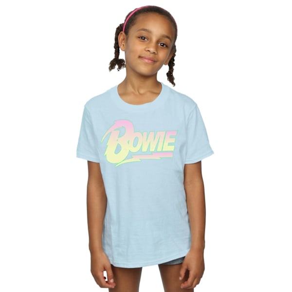 David Bowie Girls Neon Logo Bomull T-shirt 12-13 år Baby Blue Baby Blue 12-13 Years