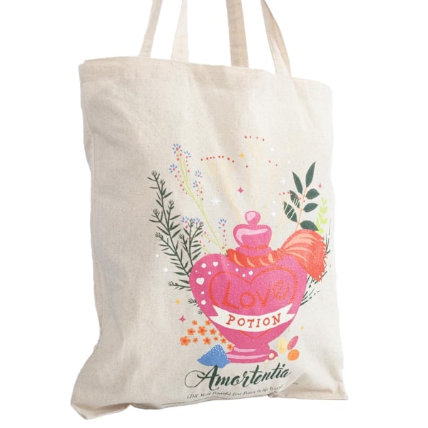 Harry Potter Love Potion Canvas Tote Bag One Size Cream/Pink Cream/Pink One Size