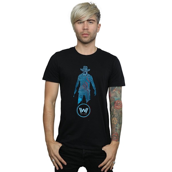 Westworld Mens Digital Man In Black T-Shirt 4XL Svart Black 4XL