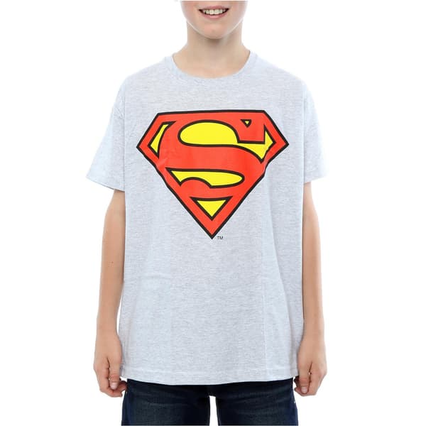DC Comics Pojkar Superman Logotyp T-shirt 7-8 År Ljusgrå Heather Grey 7-8 Years
