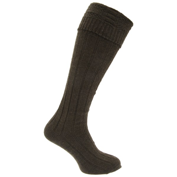 Mens Scottish Highland Wear Wool Kilt Hose Socks (1 par) 6-11 Khaki 6-11 UK, 39-45 EU