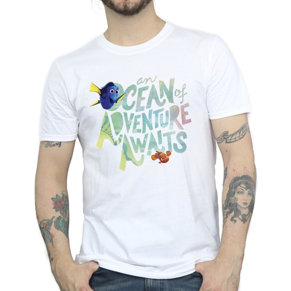 Finding Dory Herr Ocean Adventure Bomull T-shirt S Vit White S
