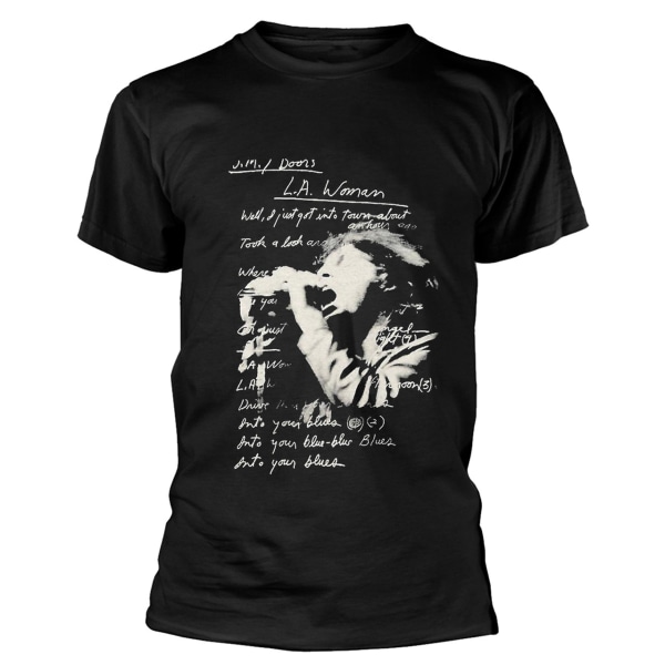 The Doors Unisex Adult LA Woman Song Lyrics Bomull T-Shirt S Svart Black S