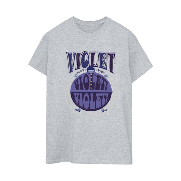 Willy Wonka Dam/Damer Violet Turning Violet Bomull Pojkvän Sports Grey XL