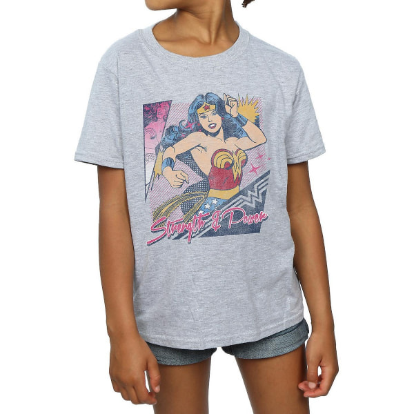 Wonder Woman Girls Strength & Power T-Shirt 9-11 år Sports G Sports Grey 9-11 Years