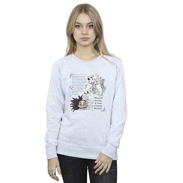 Disney Womens/Ladies 101 Dalmatians Miserable Darling Sweatshirt Sports Grey M