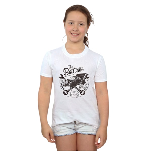 DC Comics Girls Batman My Dad´s Garage Bomull T-shirt 7-8 år White 7-8 Years