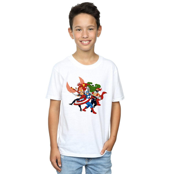 Marvel Boys Avengers Assemble Comic Team T-shirt 7-8 år Vit White 7-8 Years