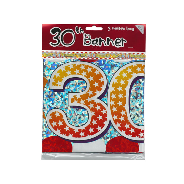 Xpressions4U Stjärnor 30-årsdag Banner En Storlek Flerfärgad Multicoloured One Size