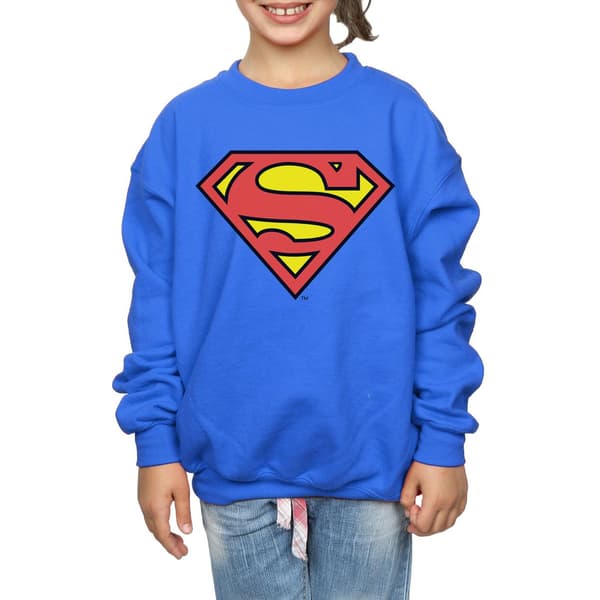 DC Comics Flicktröja Superman Logotyp 9-11 År Kungsblå Royal Blue 9-11 Years